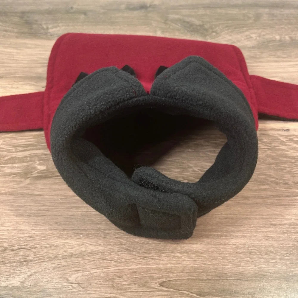 Coco Lane Couture Pet Coat Small Red Black Velvet Bows Gold Buttons Holiday